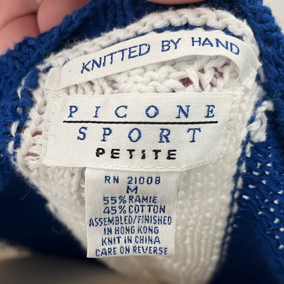 Vintage Picone Sport Umbrellas Cardigan Women M Hand Knitted Button Up - Picture 6 of 7